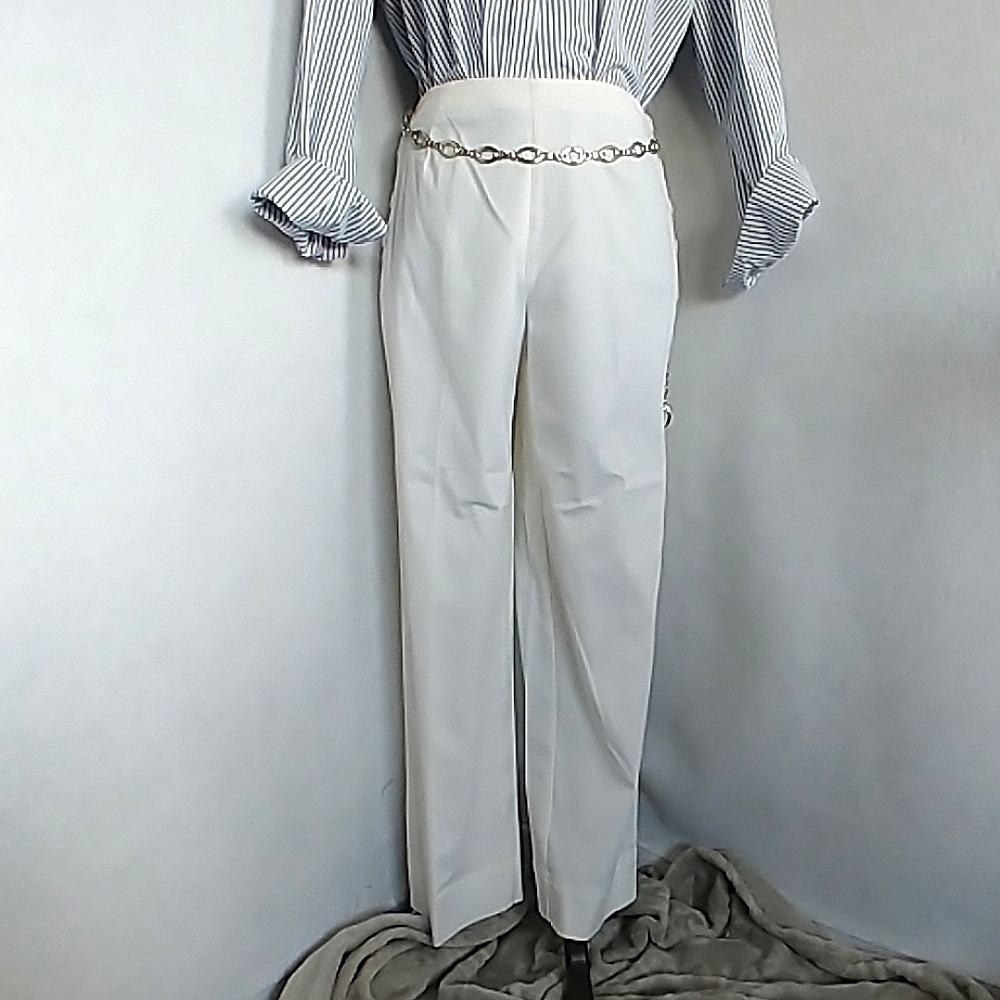 David Brooks White Side Button Sailor Style Pants